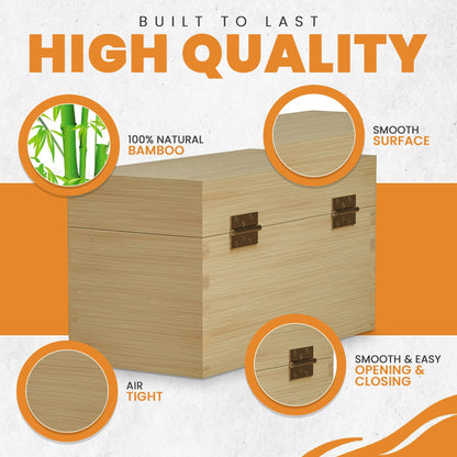9 Slotted Large Wooden Bamboo Handcrafted Storage Box for Gold Silver Platinum Acid Jewelry Test Kit and Supplies