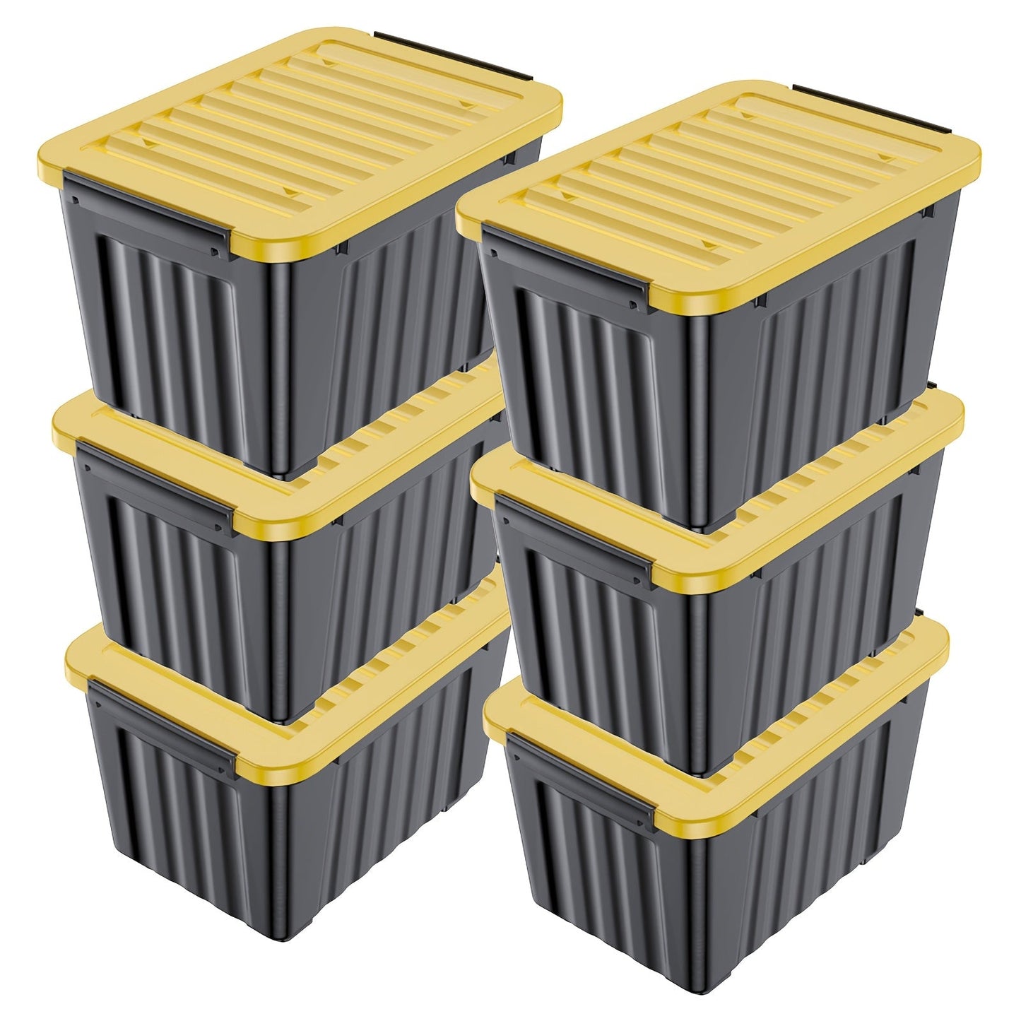 72/97QT Storage Box with Wheels & Lid – Stackable Heavy Duty Organizer 4-6-Pack