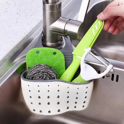 Home Storage Drain Basket Kitchen Sink Holder Adjustable Soap Sponge Holder Hanging Drain Basket Bag Kitchen Accessories
