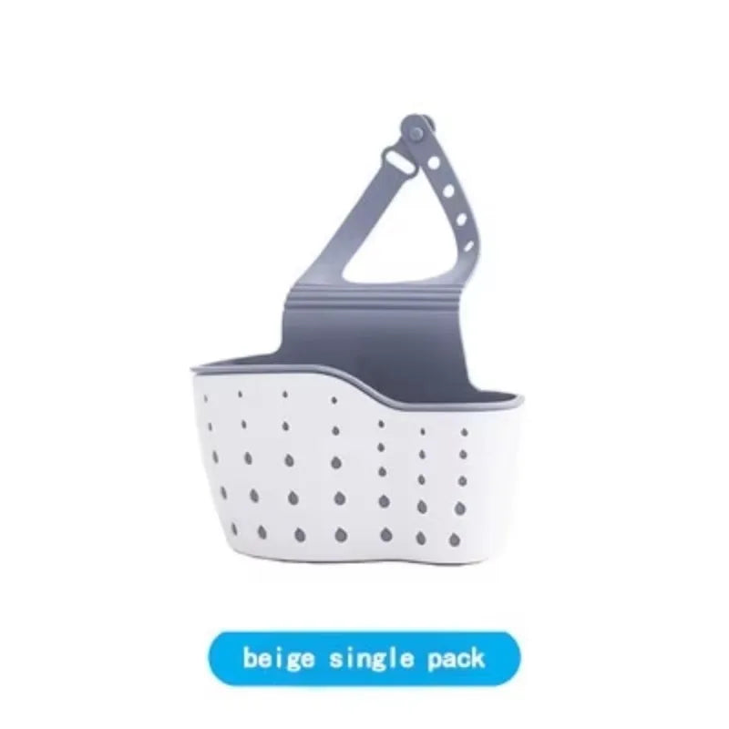 Home Storage Drain Basket Kitchen Sink Holder Adjustable Soap Sponge Holder Hanging Drain Basket Bag Kitchen Accessories